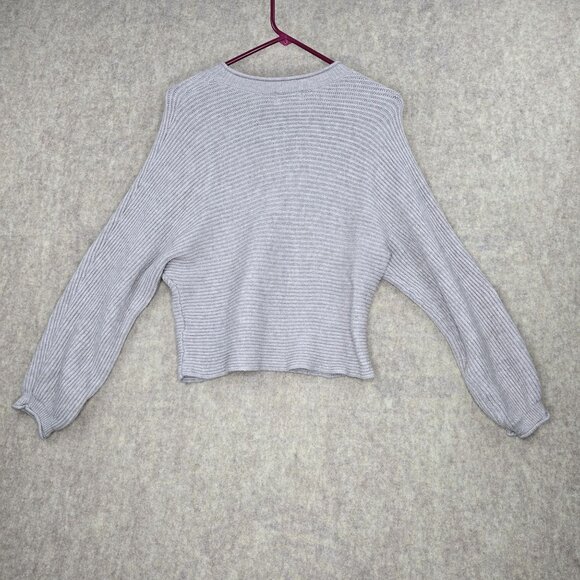 Poof Apparel Medium Gray Ribbed Knit Sweater - Picture 2 of 7